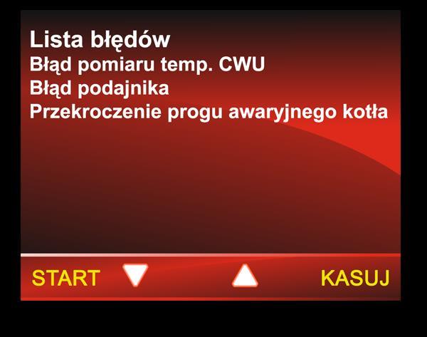 Histereza kotła Maksymalna temperatura kotła Temperatura wyłączenia kotła CWU Korekta czujnika kotła Korekta czujnika podajnika Ustawienia kotła Ustawienia modułów Korekty czujników Temperatura