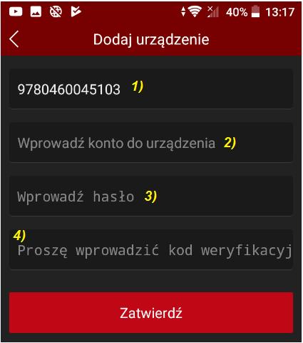 W celu dodania kamery do aplikacji, wchodzimy w MENU [ ] :