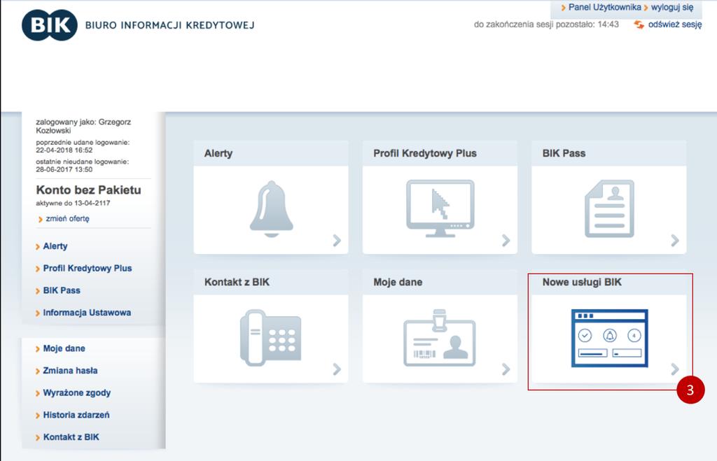 Klikasz Zaloguj się, aby dostać się do swojego starego Konta BIK.