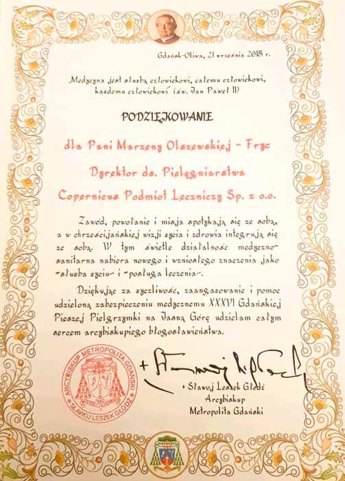 Gratulacje i podziękowania Serdeczne gratulacje dla Pauliny Kolaska z okazji uzyskania stopnia magister pielęgniarstwa oraz życzenia satysfakcji zawodowej, wytrwałości w osiąganiu kolejnych celów i