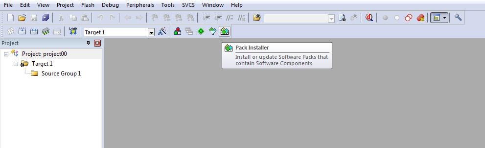 strony https://www.keil.com/demo/eval/arm.htm. Po instalacji należy jeszcze zaktualizować środowisko przy pomocy Pack Installer a. Rys. 1.