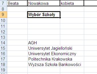 Gdzie C3:C7 zakres badanego zakresu, kobieta to nasz wzorzec, H3:H7 to zakres danych sumowanych. Ćwiczenie 8) rozbuduj to o wyliczenie średniej zdobytych punktów dla danej płci.