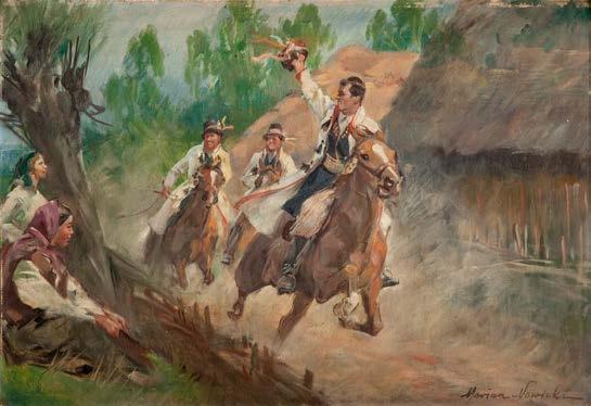 19 20 19 WŁADYSŁAW CHMIELIŃSKI (1911-1979) Na wsi olej/płótno, 60 x 90 cm