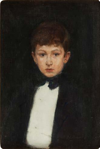 28 ZYGMUNT ŻELISŁAWSKI (1877 -?) "Jasio W.", 1908 r. olej/płótno (dublowane), 66 x 45 cm sygnowany i datowany p.d.: 'Z.