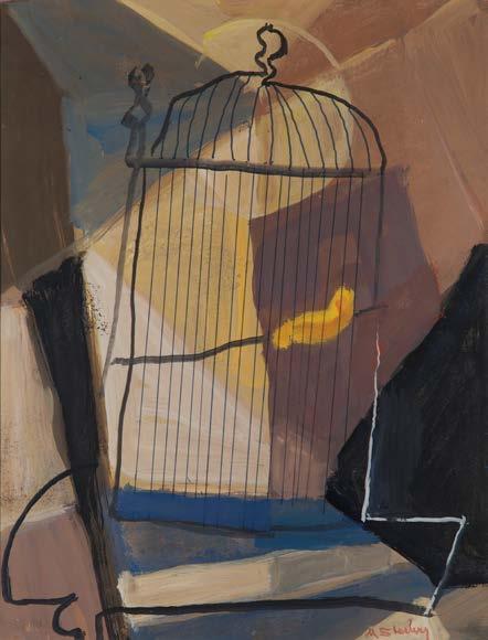 Klatka, około 1950 r. olej/papier, 63 x 48 cm sygnowany p.d.