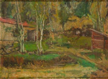 44 ZYGMUNT SCHRETER (1886-1977) Krajobraz z Finlandii olej/płótno, 54 x 73 cm sygnowany stemplem autorskim p.