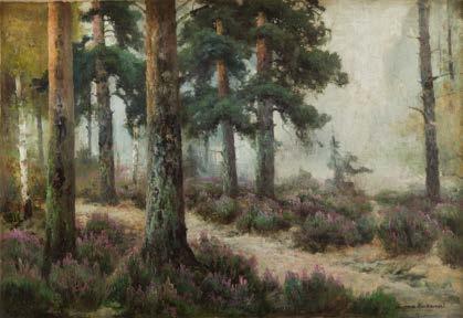 KORECKI (1890-1980) Pejzaż z wrzosami olej/płótno, 67,5 x 97,5 cm sygnowany p.d.
