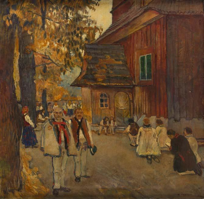 77 WŁADYSŁAW JAROCKI (1879-1965) Święto ludowe olej/płótno, 95 x 96 cm