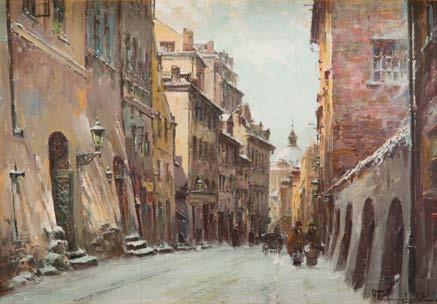 81 WŁADYSŁAW CHMIELIŃSKI (1911-1979) Starówka warszawska zimą olej/płótno,