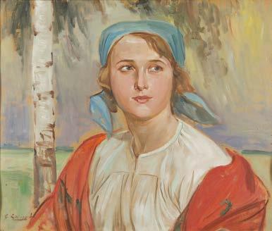96 ADAM BUNSCH (1896-1969) Dziewczęta w strojach wilamowickich, 1935 r.
