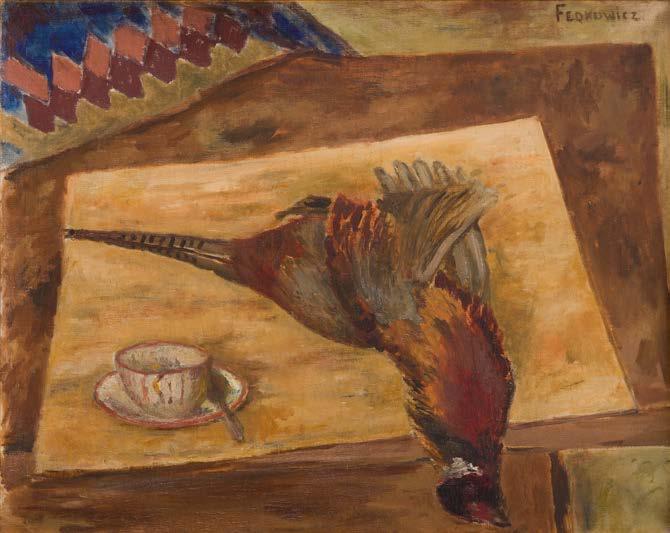 106 JERZY FEDKOWICZ (1891-1959) Martwa natura z bażantem i filiżanką olej/płótno, 63,5