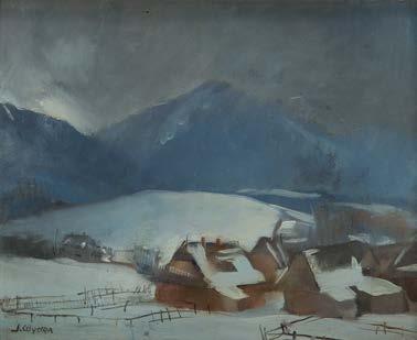127 JAN WYDRA (1902-1937) Zimowy pejzaż, lata 30. XX w.