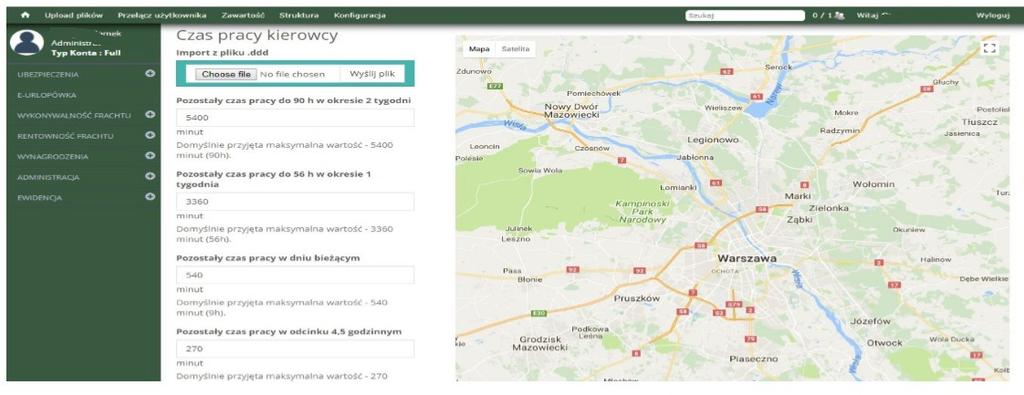 9.2 PODSUMOWANIE ORAZ ZAPIS FRACHTU Wyliczenia służą do przedstawienia dyspozytorowi podsumowania