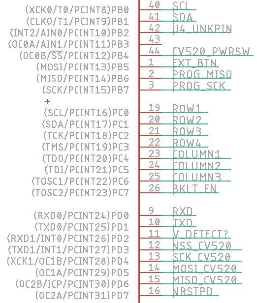 Połączenia między układami - MF CV520<>ATmega?