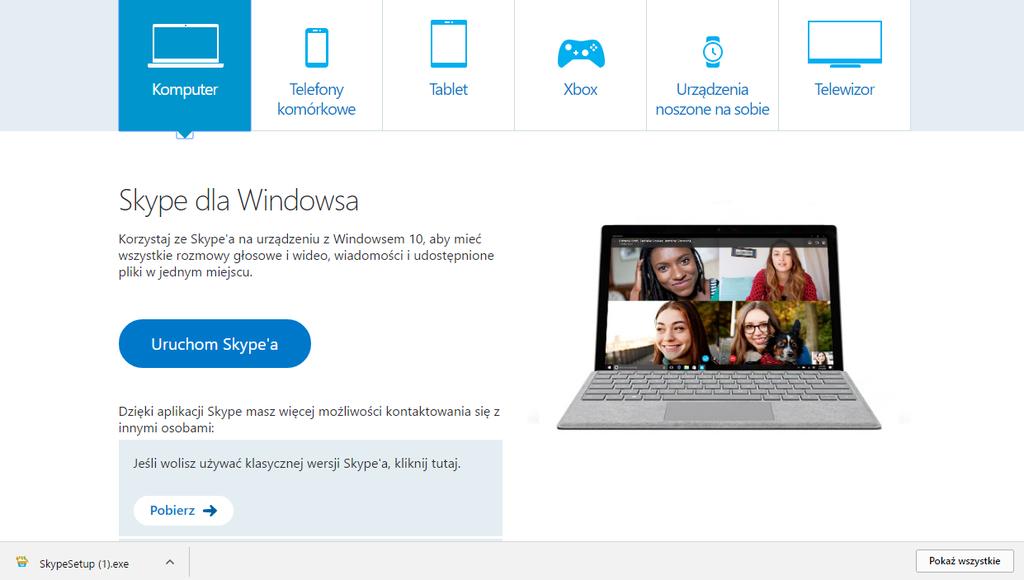 www.skype.com skype.com 3 3. Teraz zainstaluj aplikację Skype na swoim komputerze lub tablecie. W tym celu wybierz urządzenie, na którym chcesz go zainstalować [].