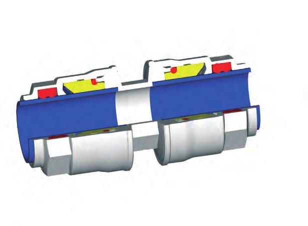 Charakterystyka techniczna złączy Charakterystyka techniczna złączy: ø20, ø25, ø32, ø40, ø50, ø63 4 3 5 2 1 6 7 Materiały 1. Nakrętka z mosiądzu niklowanego (aluminium ø63) 2. Uszczelnienia z NBR 3.