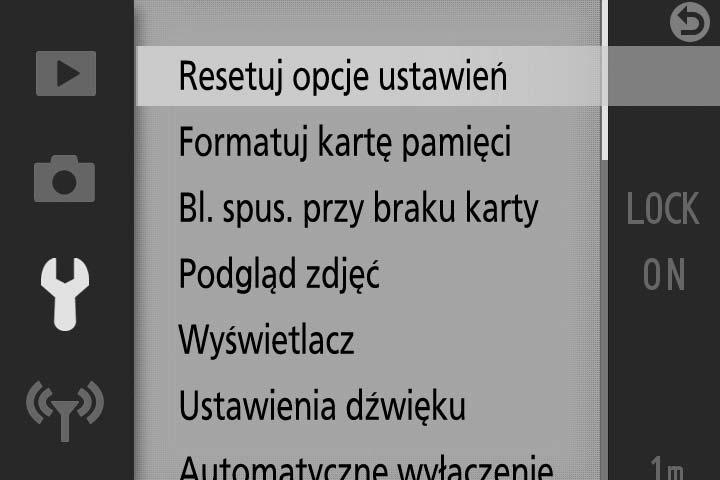 Przycisk G Większość opcji fotografowania, odtwarzania, konfiguracji i Wi-Fi jest dostępnych w menu aparatu. Aby wyświetlić menu, naciśnij przycisk G.