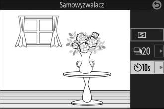 Tryby samowyzwalacza Samowyzwalacz służy do opóźniania wyzwolenia migawki o około 10 sekund lub 2 sekundy od wciśnięcia spustu migawki do