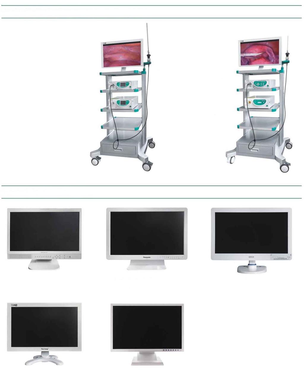 F 14 Water prof. coupler 03. 24 inch medical monitor 04. LED cold light source 05. Troley with drawer and patch board Surveillance Monitor A 2502.16 SONY, 15 inch A 2502.10 SONY, 21 inch A 2502.