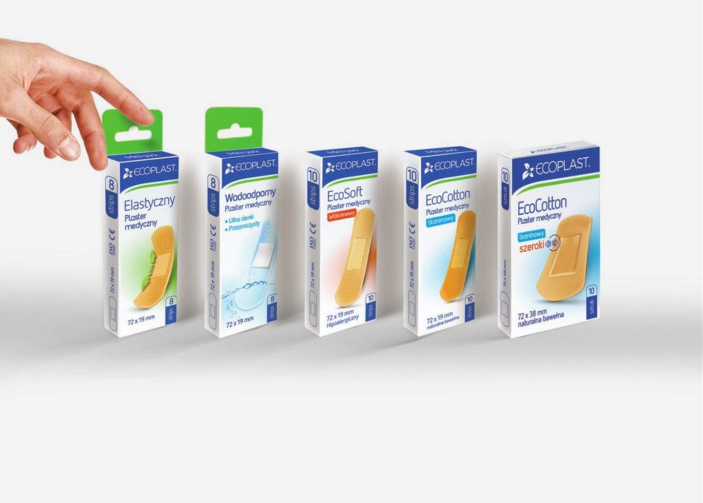 OPAKOWANIA PO 8 I 10 SZT. Grupa plastrów stworzona na wypadek konieczności szybkiego zabezpieczenia skaleczeń skóry, przy jednoczesnych ograniczonych wydatkach na zakup produktu.