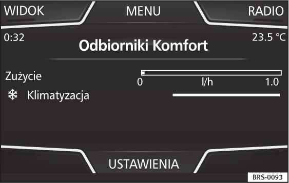 jazdy STATUS SAMOCH. Odbiorniki Rys. 29 Widok menu. Rys. 31 Dane dot. jazdy menu.