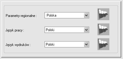 W oknie po lewej stronie modułu Preferencje dostępne są parametry umożliwiające ustawienie elementów, takich jak: Języki, Parametry ogólne, Parametry widoku, Parametry wyświetlania, Pasek i