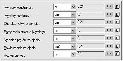Użytkownik może ustawiać następujące parametry modułu Preferencje zadania wykonywanych obliczeń: jednostki i formaty (wymiary, siły, inne, edycja jednostek) i materiały, katalogi, normy projektowe,