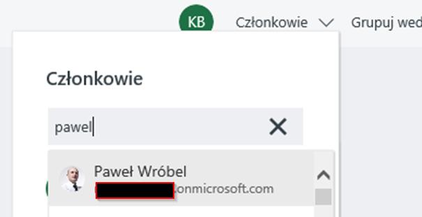 W górnym menu mamy możliwość poruszania się po widokach planu Tablicy (1) lub