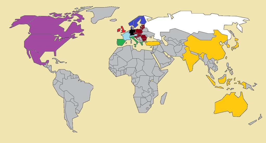 Grupowanie państw Azja i Oceania Ameryka Północna Europa Wschodnia