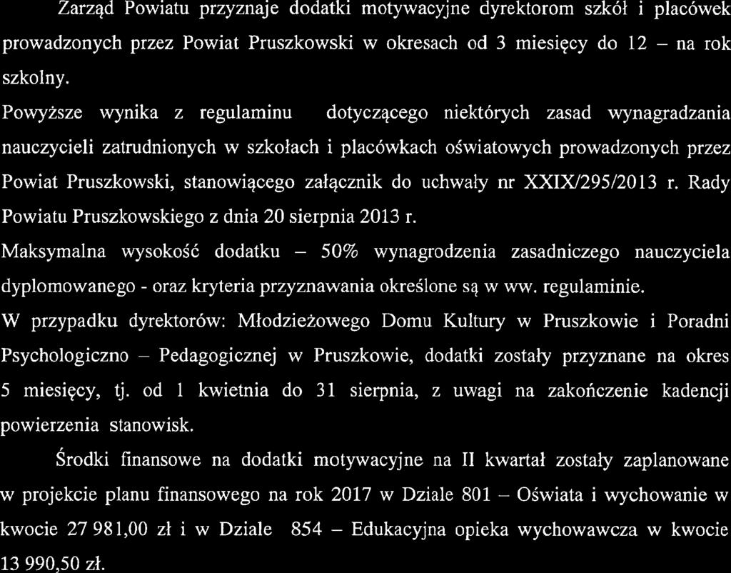 UZASADNIENIE do uchwali' nr //7Ć>i81. //'7$1Zg /17 Zarządu Powiatu Pruszkowskiego z dnia C;?g.tQ,QTGQK'''''.