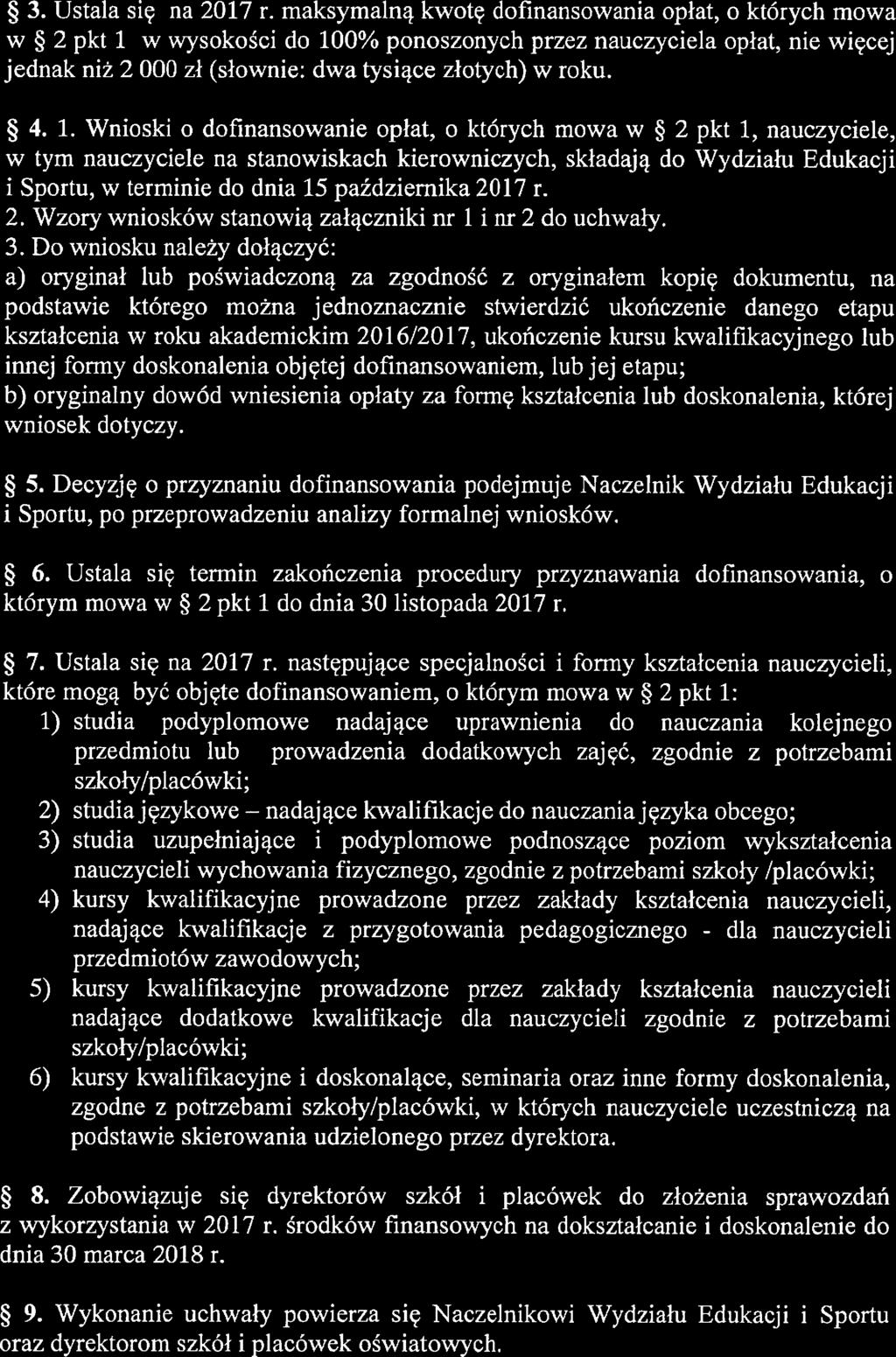 $ 3. Ustala się na 2017 r.