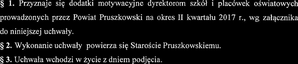 i placówkach prowadzonych przez Powiat Pruszkowski(Dz.