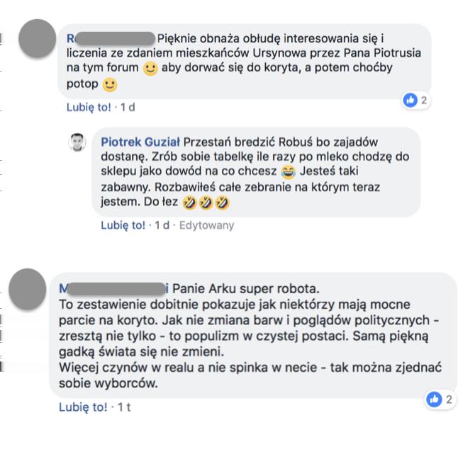 Jako mieszkaniec Ursynowa nie chciałbym, aby Piotr Guział poświęcał się dla nas finansowo.