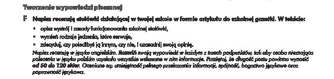 EGZAMIN ÓSMOKLASISTY SEKCJA WRITING Sekcja Writing w zeszycie ćwiczeń ściśle odpowiada tej sekcji w podręczniku.