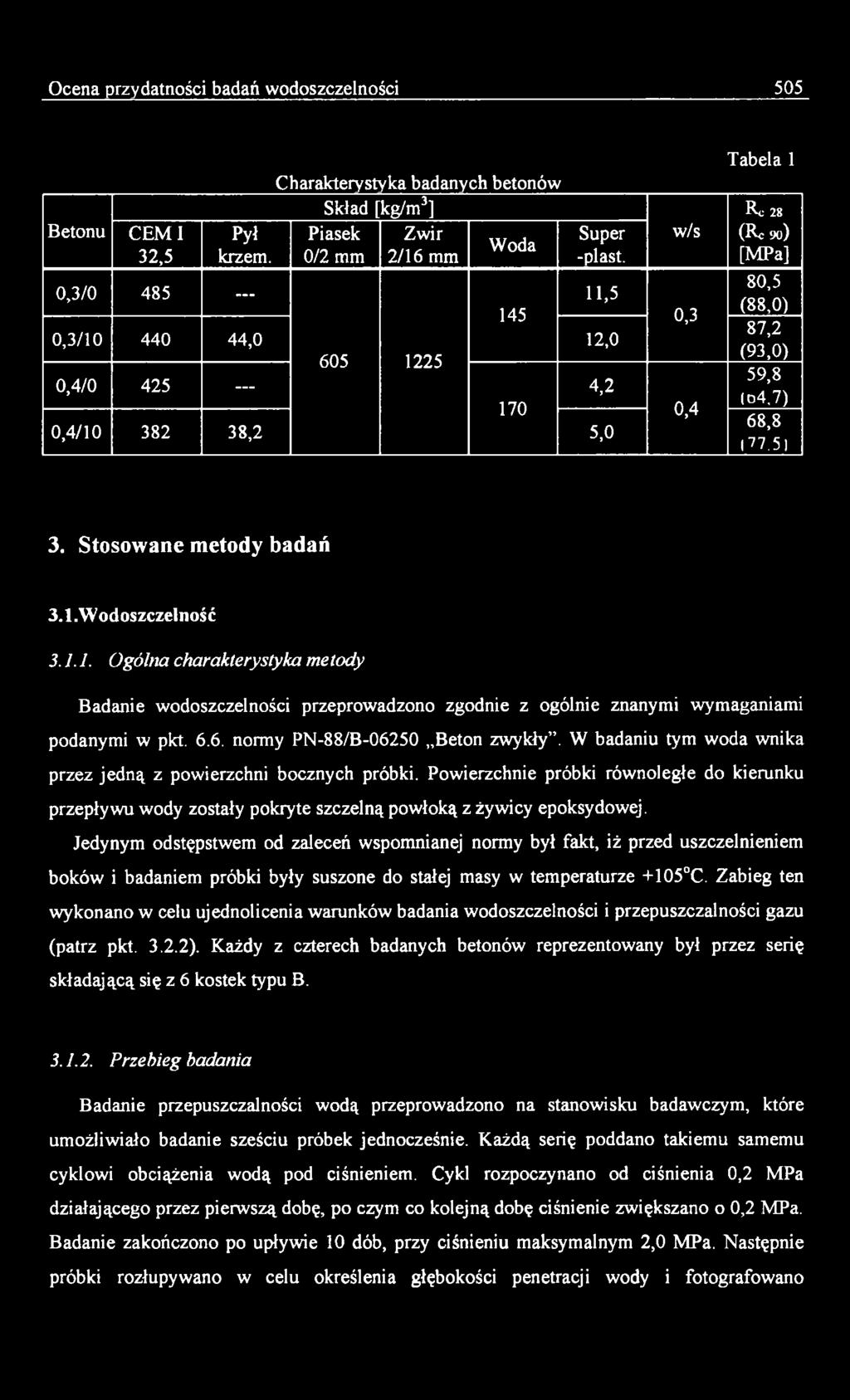 Powierzchnie próbki równoległe do kierunku przepływu wody zostały pokryte szczelną powłoką z żywicy epoksydowej.