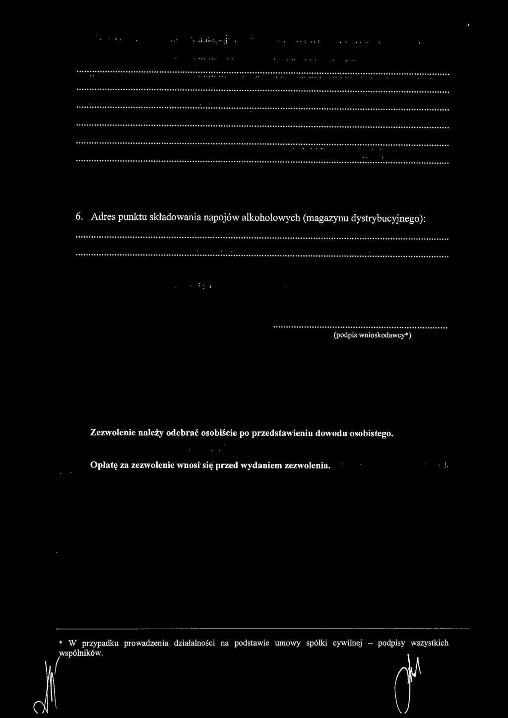 osobistego. Opłatę za zezwolenie wnosi' się przed wydaniem zezwolenia.