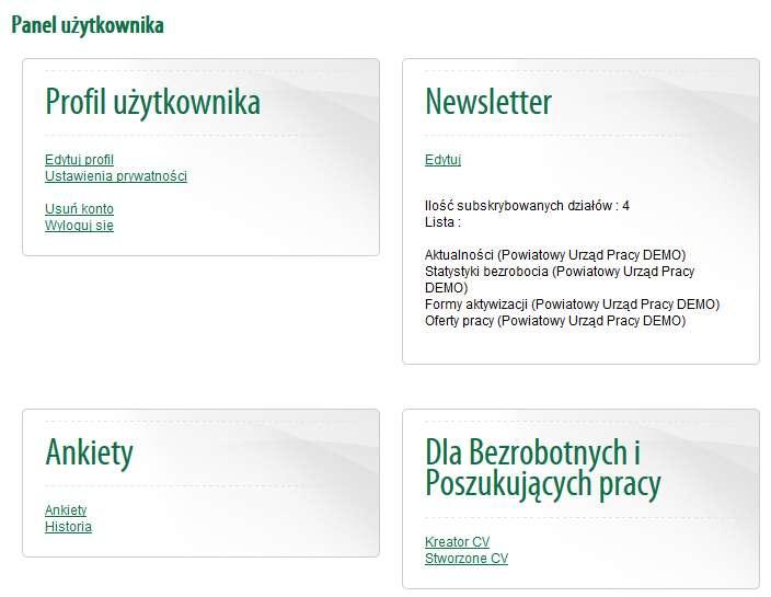 Aby skasować baner, klikamy Usuń. Baner zostanie usunięty bez potwierdzenia. 4. Centrum użytkownika W Centrum Użytkownika zarządzamy zarejestrowanymi użytkownikami.