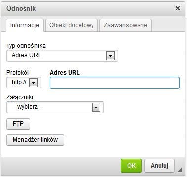 W tym miejscu po zapisaniu strony wstawi się odtwarzacz filmowy: predefiniowany serwisu video np. youtube.com lub systemowy odtwarzacz multimediów (video lub audio). Inne pliki (.doc,.pdf,.