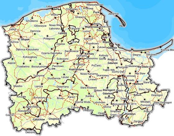 CHARAKTERYSTYKA REGIONALNYCH SZLAKÓW ROWEROWYCH WOJEWÓDZTWA POMORSKIEGO W województwie pomorskim (rys. 6) znajduje się ponad 3 000 km oznakowanych szlaków rowerowych. 2.