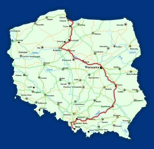 W województwie pomorskim szlak przebiega prawym brzegiem Wisły przez obszar Powiśla i Żuław Malborskich, przez powiaty: kwidzyński i sztumski. Jego długość w województwie pomorskim to 93 km.