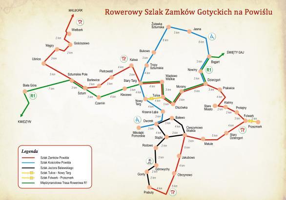 obrotowe. W powiecie gdańskim trasa liczy około 50 km.