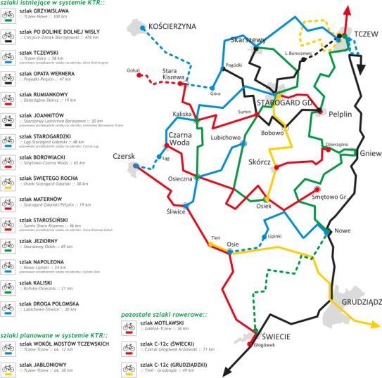 Szlak został przedstawiony na rysunku 8. Rys. 9. Szlak Zamków Powiśla [27] Rys. 8. Szlak Mennonitów [26] 2.7. Szlaki Zamków Powiśla Długość szlaku to około 100 km.