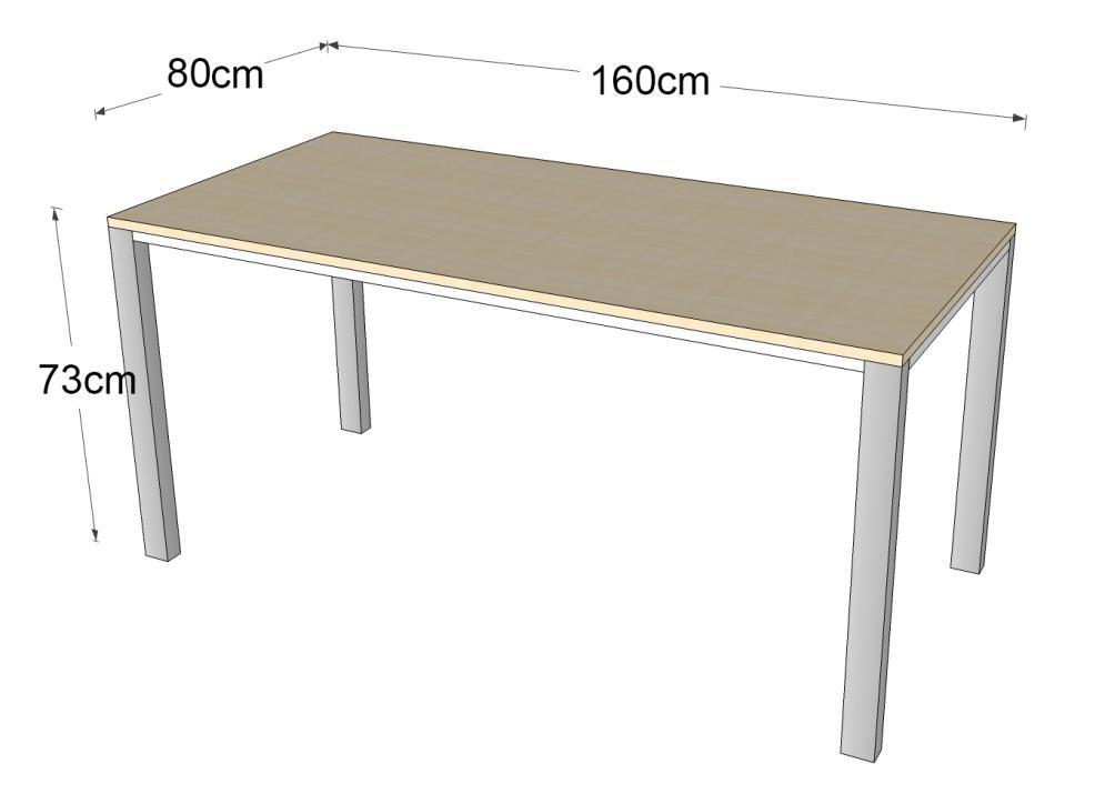 Biurko B2.1-160x80x73 oparte jednostronnie o komodę podbiurkową S12 szer.
