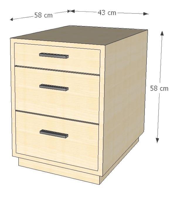 S2 - szafa 80x43 x78, 4 wys.