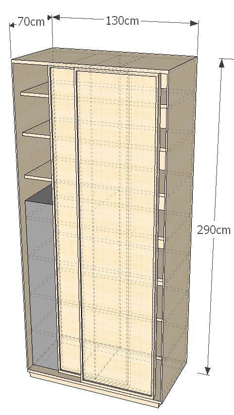 Korpus szafy wykonany z płyty wiórowej trójwarstwowej, dwustronnie laminowanej o grubości 18 mm, oklejany obrzeżem ABS 2 mm i 0,5 mm.