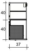 szafka nr 4-1szt szafka z drzwiczkami, szer.40cm, 2 półki 40x60 cm Zawiasy 110 SZAFKI WISZĄCE : szafka nr 5-3szt. szafka z drzwiczkami wys. 80cm, szer. 60cm gł. 37 2 półki szer. 60 cm x gł.
