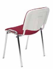 stalowa, chromowana Osłona oparcia wykonana z tworzywa sztucznego w kolorze jasnoszarym LINK łączenie krzeseł w rzędy za pomocą metalowych nakładek w kolorze ramy krzesła ostępny także koszyk
