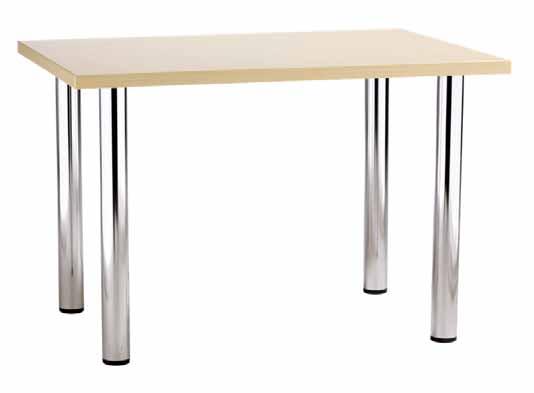 stołu dostosowana do standardowych krzeseł kawiarnianych Podstawa pasująca do blatów z płyty melaminowej Elementy metalowe: