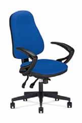 dodatkową regulacją głębokości siedziska) Oparcie dostępne w wersji PLUS (opcja) Szerokie, komfortowe siedzisko i ergonomicznie wyprofilowane oparcie Podłokietniki: regulowane lub stałe Możliwość