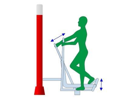W celu wykonania ćwiczenia przesuwaj dłonie i stopy do przodu na przemian. Skakanie po elementach urządzenia jest zabronione. Każdy element do ćwiczeń przeznaczony jest tylko dla jednego użytkownika.